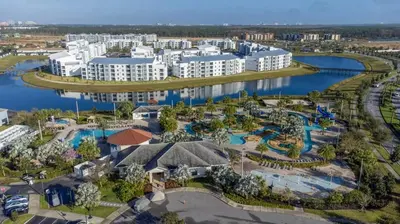 an aerial view of the water park at the resort at Casa Familiar no Storey Lake c/ Piscina in Kissimmee