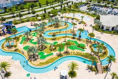 an aerial view of a water park at a resort at 3120-102 Resort Pool View Disney Universal Orlando in Kissimmee