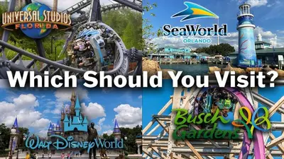 a collage of different disney world attractions at Near Orlando Convention center and all Park's in Orlando