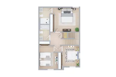 a rendering of a floor plan at Plunge Pool Oasis Bella Vida Resort Close to Parks in Kissimmee