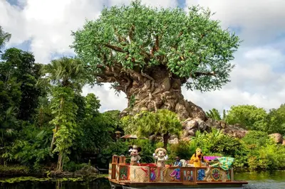 a group of people riding in a boat in front of a tree at Wyndham Garden Lake Buena Vista – Disney Springs® Area in Orlando