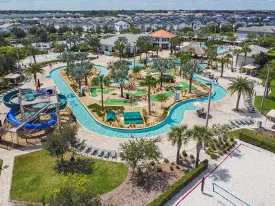an aerial view of a water park at a resort at Orlando Stay Near Disney with Private Pool in Kissimmee