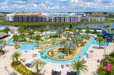 an aerial view of a water park at a resort at Stunning Condo in the Heart of Orlando in Kissimmee