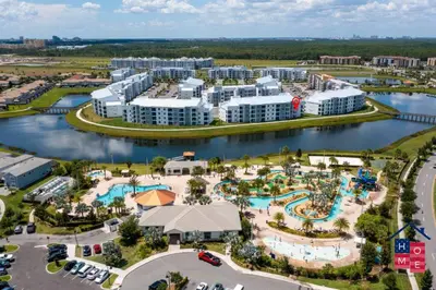 an aerial view of the pool at a resort at Resort Condo near Disney in Kissimmee