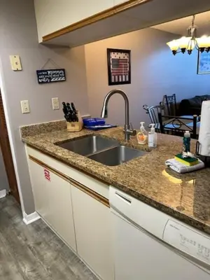 a kitchen with a sink and a counter top at 3beds 2baths Condo in Kissimmee, FL in Kissimmee