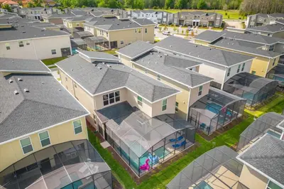 an aerial view of a row of houses at Disney Escape Villa Pool Resort Amenities in Kissimmee