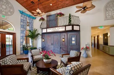 a lobby of a hotel with a table and chairs at Disney Staycation Pool, Fun Resort Access in Kissimmee