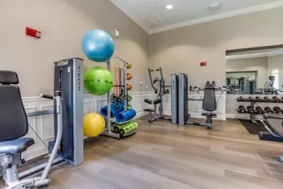 a fitness room with a gym with exercise equipment at Apartamento 3 Quartos no Vista Cay Resort in Orlando