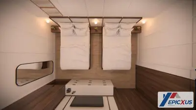 a room with three beds and a mirror at The Epic San Francisco Vista Cay Orlando Florida in Orlando