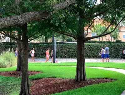 a group of people playing soccer in a park at Cozy 3 BD Townhome 2 king beds Close to Disney 1503 in Kissimmee