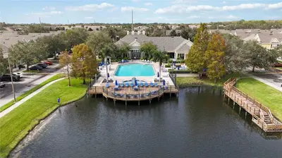 an aerial view of a house with a swimming pool at True Fantasies 101 in Kissimmee