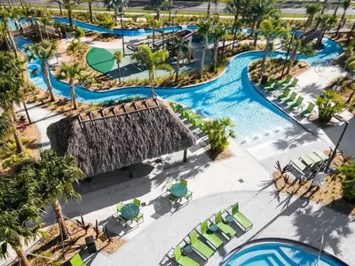 an overhead view of a pool at a resort at Casa 6Q c/ Piscina & Sala de Jogos — Storey Lake in Kissimmee