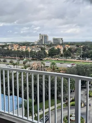 a view of a city from a balcony at Blue Heron Beach Resort 1-809 in Orlando
