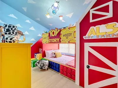 a childs room with a bed in a play house at The Roundup Retreat! in Orlando