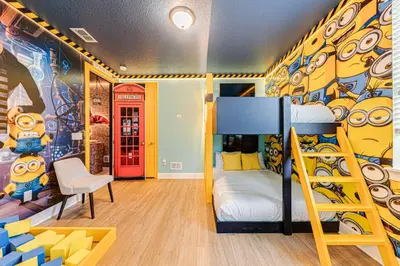 a kids room with a bunk bed and a mural at ECR7609 - 6B Enchanted Vacation Home @Encore in Orlando