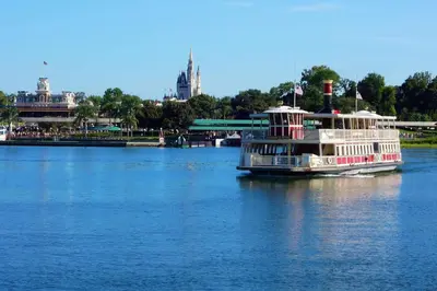a ferry boat on the water in a river at Ev8944 - Paradise Palms Escape in Kissimmee