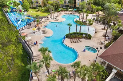 an overhead view of a pool at a resort at Windsor Hills Marvel Themed Home with Private Pool in Orlando