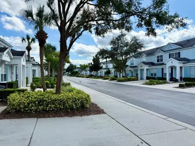 a street in a neighborhood with houses at Affordable Suite Near Disney World, Universal Studios & SeaWorld in Orlando