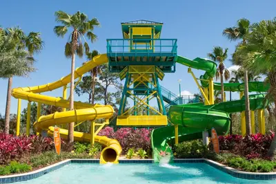 a water slide at a resort with a pool at The Grove Resort & Water Park Orlando in Orlando
