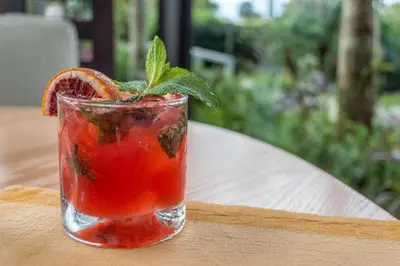 a drink with an orange slice on a table at Hyatt Regency Grand Cypress Resort - Free Shuttle to Theme Parks! in Orlando