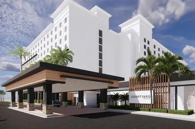 a rendering of a rendering of a hotel at Courtyard by Marriott across Universal Orlando in Orlando