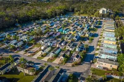 an aerial view of a parking lot of houses at Tropical Palms Resort in Orlando