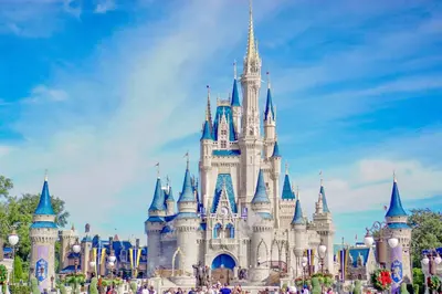 a disney castle on a sunny day at Viz Cay 4816 in Orlando