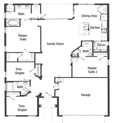 a floor plan of a house at Sun Palm Disney Villa in Kissimmee