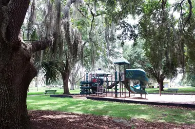 a playground in a park with a tree at Four Bedrooms TownHome 5130 in Kissimmee