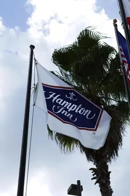 a flag on a pole next to a palm tree at Hampton Inn Lake Buena Vista / Orlando in Orlando