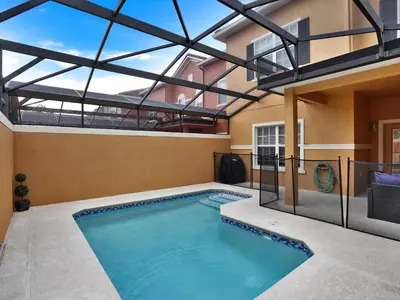 an indoor swimming pool with a glass ceiling at Close To Clubhouse, Splashpool-3026Pp in Kissimmee