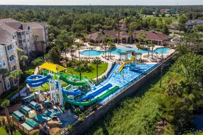 an aerial view of a water park at a resort at Windsor Hills Resort 5BR Villa, Amenities, Private Pool & Water Park, Near Disney, Sea World, Universal in Orlando