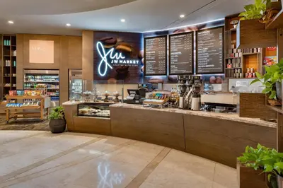 a fast food restaurant with a counter with a counter at JW Marriott Orlando Bonnet Creek Resort & Spa in Orlando