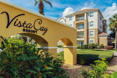 a sign for a villa say resort in front of a building at Vista Cay at Epic Universe - Luxury 3 bedroom condo in Orlando