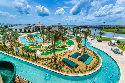 an aerial view of the pool at the resort at Splendid Thematic 2BR with Waterpark in Kissimmee