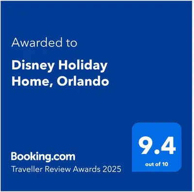 a blueberry holiday home orlando sign with the text awarded to delivery holidays at Disney Holiday Home, Orlando in Kissimmee
