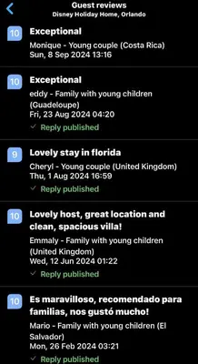 a screenshot of a cell phone with a list of crimes at Disney Holiday Home, Orlando in Kissimmee