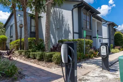 two parking meters in front of a house at Legacy Vacation Resorts - Disney and Lake Buena Vista in Orlando