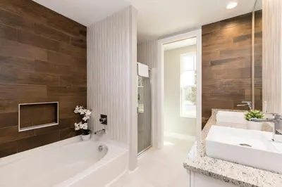 a bathroom with a tub and a sink at 5min Disney Wonderful Villa, BBQ, SMV102 in Orlando