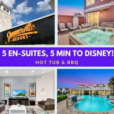 5 BR 6 BA Luxury Villa 5 min to Disneyworld Hot Tub & BBQ 112