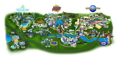 a map of a water park at a theme park at Universal's Cabana Bay Beach Resort in Orlando