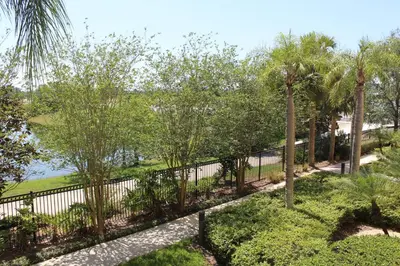 a view of a park with trees and a fence at 205 - Disney, Universal, Convention Center in Orlando