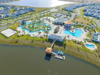 an aerial view of the water park at the resort at Updated Condo, 5 mi to Disney, On-site Water Park in Kissimmee