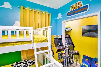 a room with a kids room with top park at Magical Adventure Condo w Waterpark near Disney No Resort Fees in Orlando