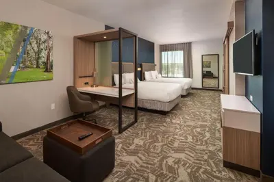 a hotel room with two beds and a television at SpringHill Suites by Marriott Winter Park in Orlando
