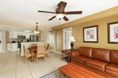 a living room with a couch and a table at Westgate Towers Resort in Orlando