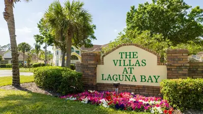 a sign for the villas at laguna bay at Beautiful, cozy and spacious Retreat near Disney in Kissimmee