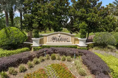 a sign at the entrance to a garden at WH2618DS Windsor Hills Retreat in Orlando