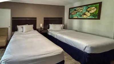 two beds in a hotel room with two beds sidx sidx sidx at Motel 6 Altamonte Springs FL in Orlando