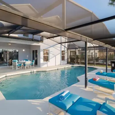 Sunny South Facing Pool with Hot Tub and Lake View Near Disney